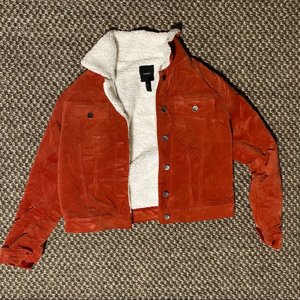Vintage Sherpa Orange Corduroy Jacket